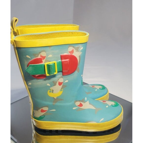 Sun Squad Gardening Boots Kids Size 9/10 Blue Sharks Print Design - Picture 5 of 9